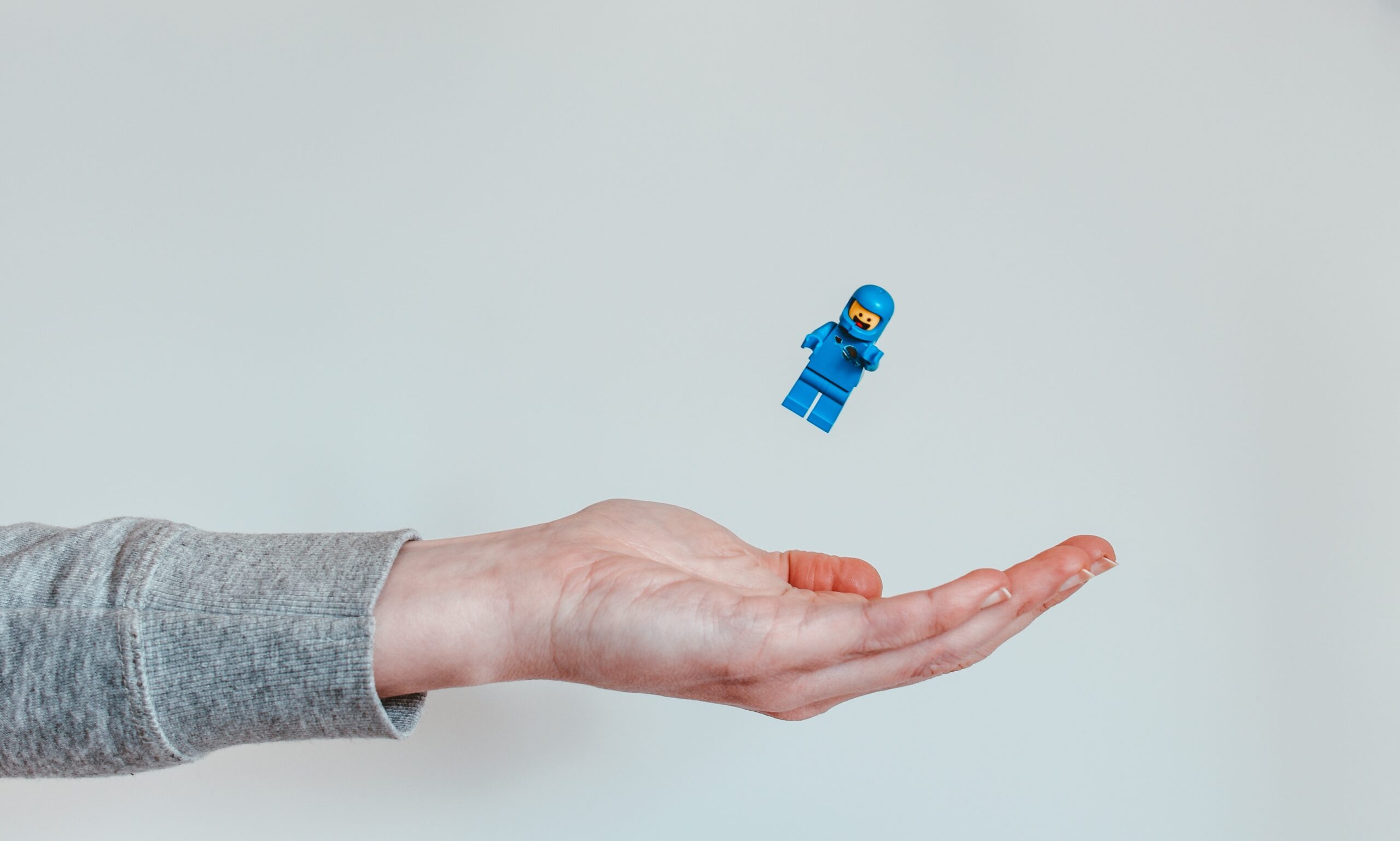 Lego figurine flying
