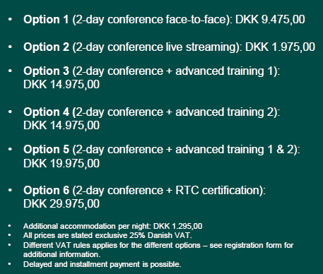 Price and payments for LSP conf and ad. trainings 2023